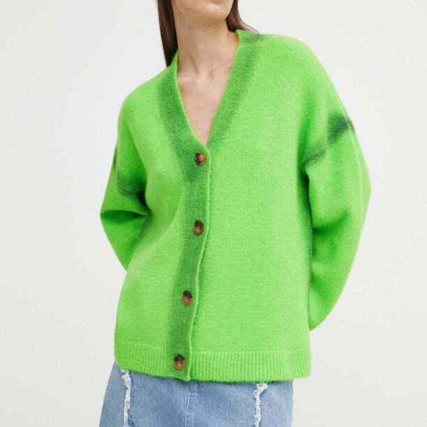 Résumé cardigan din amestec de lana AddisonRS culoarea verde