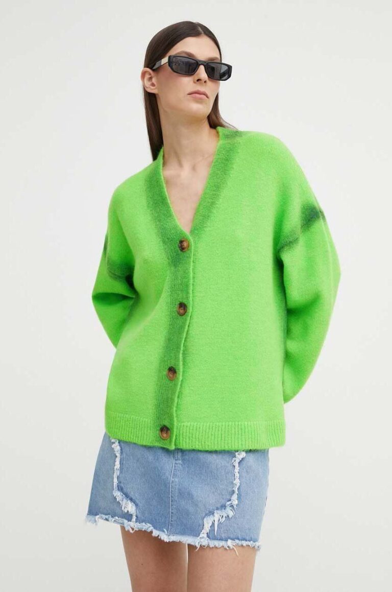 Résumé cardigan din amestec de lana AddisonRS culoarea verde