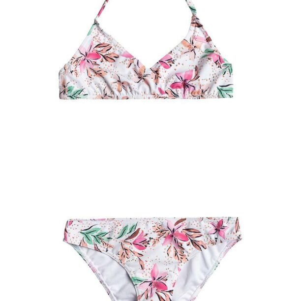 Roxy costum de baie pentru copii din două piese HAPPY TROPICAL culoarea alb