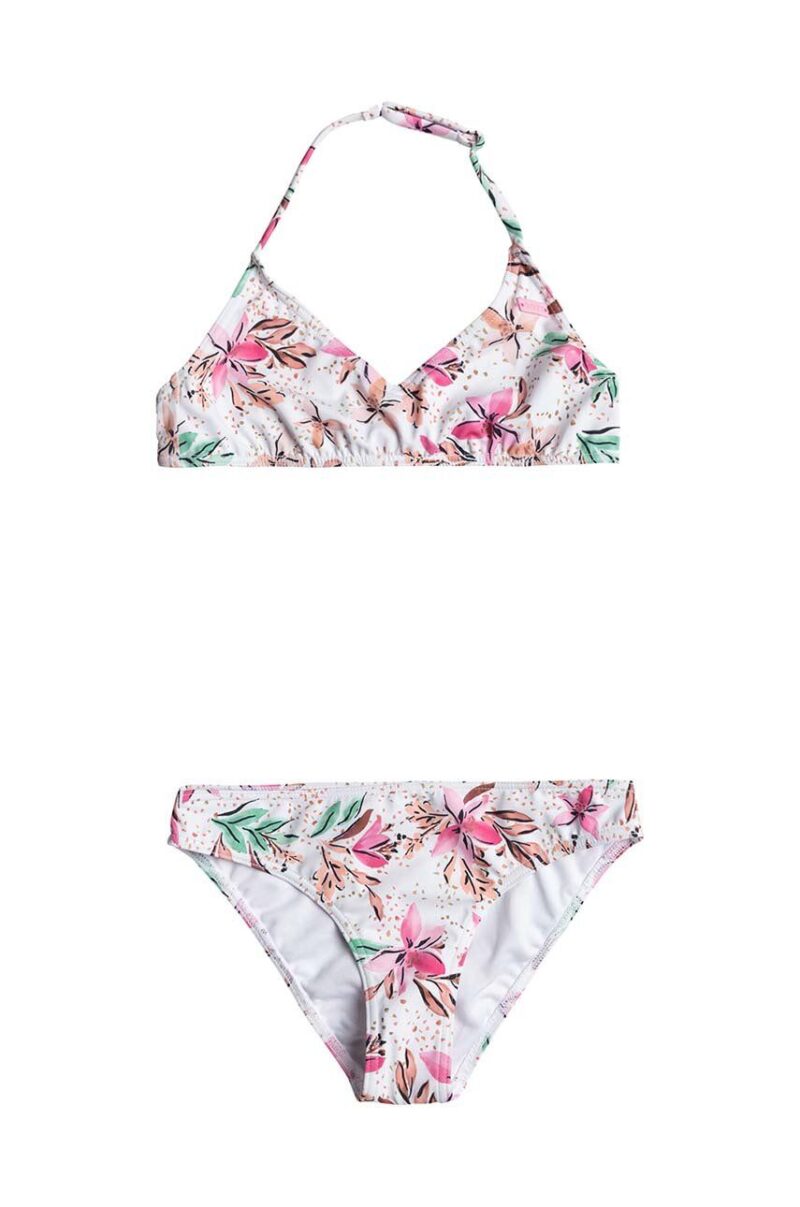 Roxy costum de baie pentru copii din două piese HAPPY TROPICAL culoarea alb