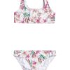 Roxy costum de baie pentru copii din două piese HAPPY TROPICAL culoarea alb