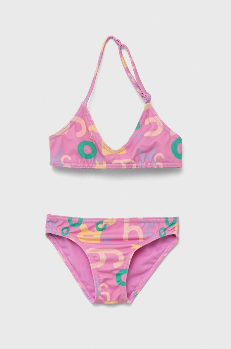 Roxy costum de baie pentru copii din două piese culoarea roz