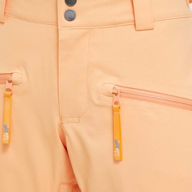 Roxy pantaloni Woodrose x Chloe Kim culoarea portocaliu preţ