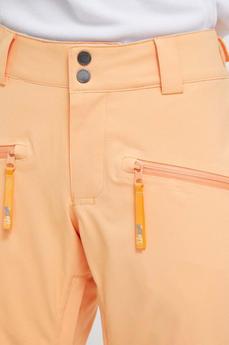 Roxy pantaloni Woodrose x Chloe Kim culoarea portocaliu preţ