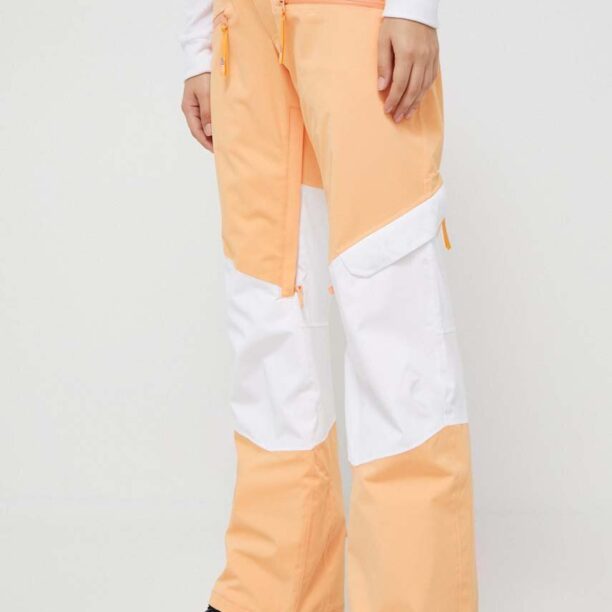 Roxy pantaloni Woodrose x Chloe Kim culoarea portocaliu