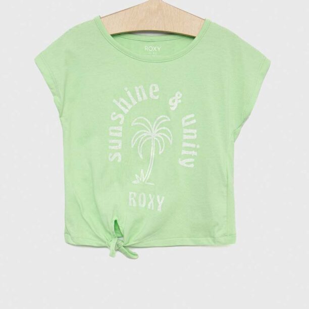 Roxy tricou de bumbac pentru copii culoarea verde