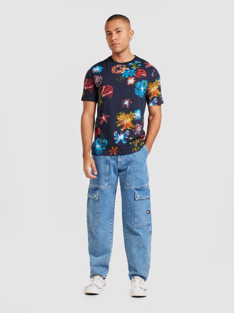 Cumpăra SCOTCH & SODA Tricou  azur / albastru închis / galben muștar / roșu