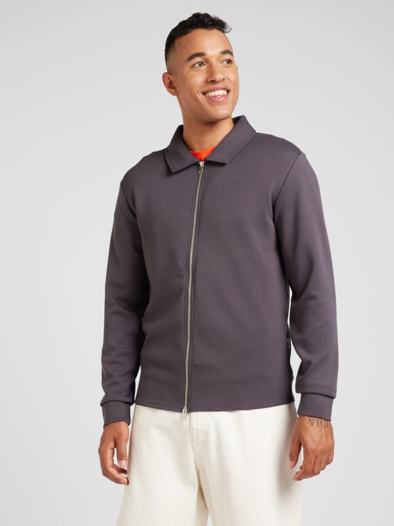 Cumpăra SELECTED HOMME Hanorac 'SLHEMANUEL SOFT FULL ZIP SWEAT NOOS'  gri grafit