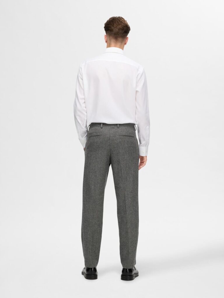 SELECTED HOMME Pantaloni cu dungă 'REED'  gri / gri deschis