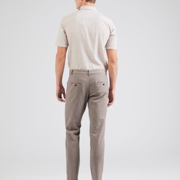 SELECTED HOMME Pantaloni eleganți 'SLH175-MILES HOUNDS'  crem / ciocolatiu / negru preţ