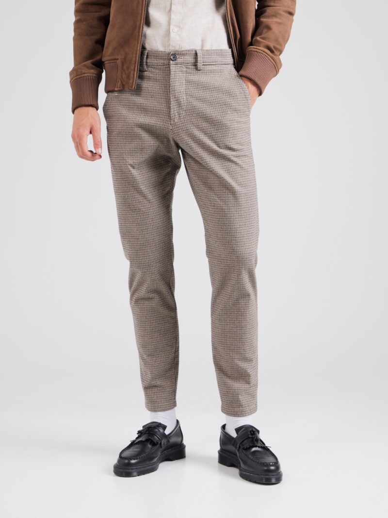 SELECTED HOMME Pantaloni eleganți 'SLH175-MILES HOUNDS'  crem / ciocolatiu / negru