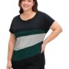 SHEEGO Tricou  gri / verde închis / negru