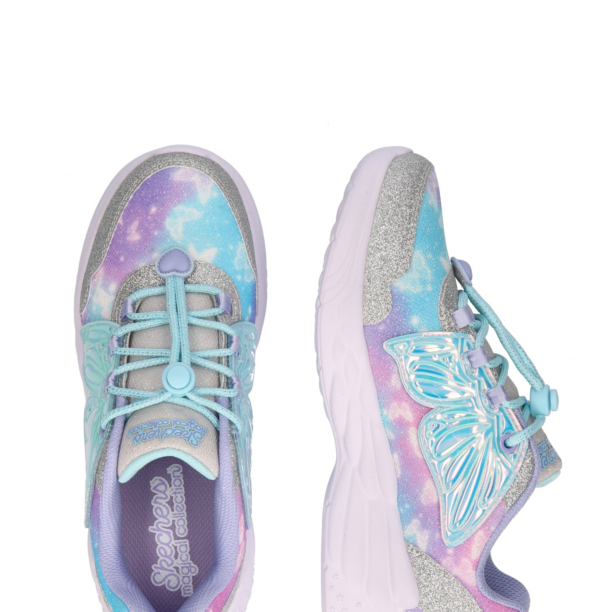 SKECHERS Sneaker 'HEART LIGHTS - RETRO HEARTS'  albastru deschis / mov lavandă / argintiu / alb