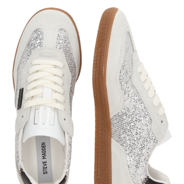 STEVE MADDEN Sneaker low 'Emporia'  bej / alb kitt / negru / argintiu