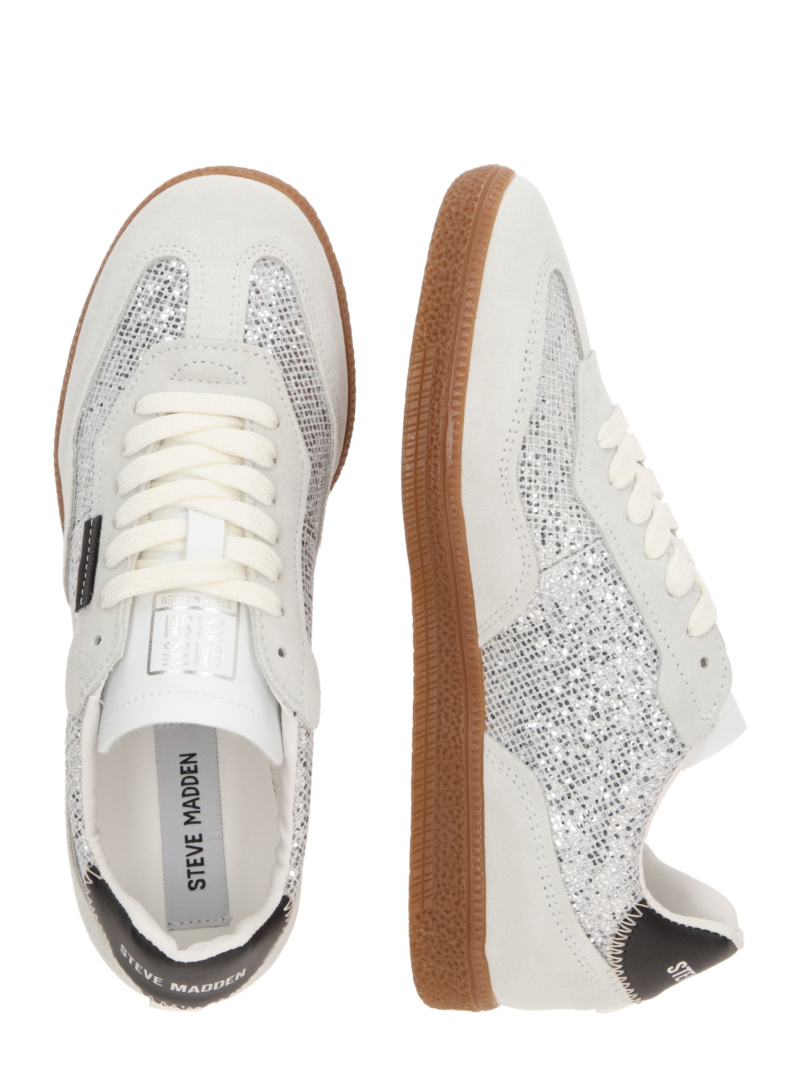 STEVE MADDEN Sneaker low 'Emporia'  bej / alb kitt / negru / argintiu