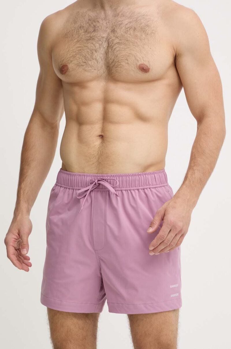 Samsoe Samsoe pantaloni scurti de baie MOSES culoarea violet