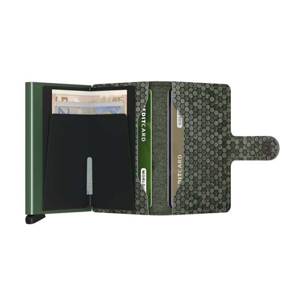 Secrid portofel de piele Miniwallet Hexagon Green culoarea verde preţ