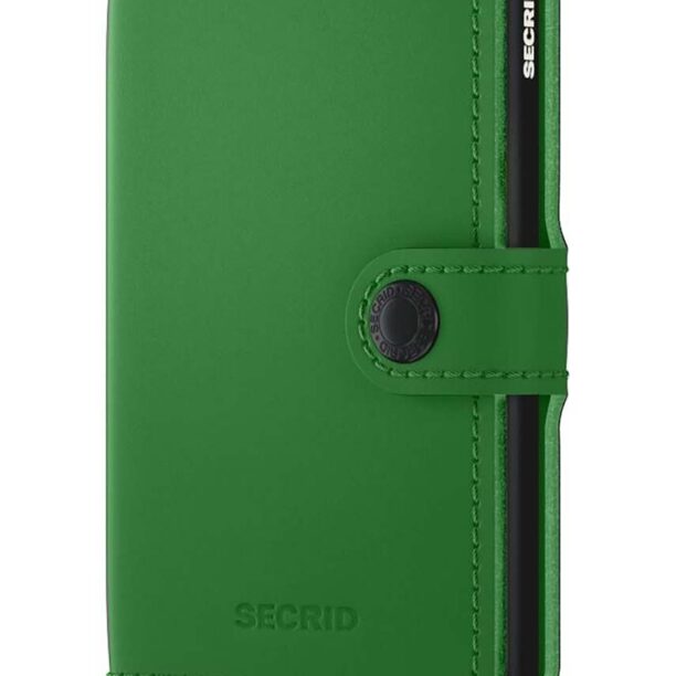 Secrid portofel de piele Miniwallet Matte Bright Green culoarea verde