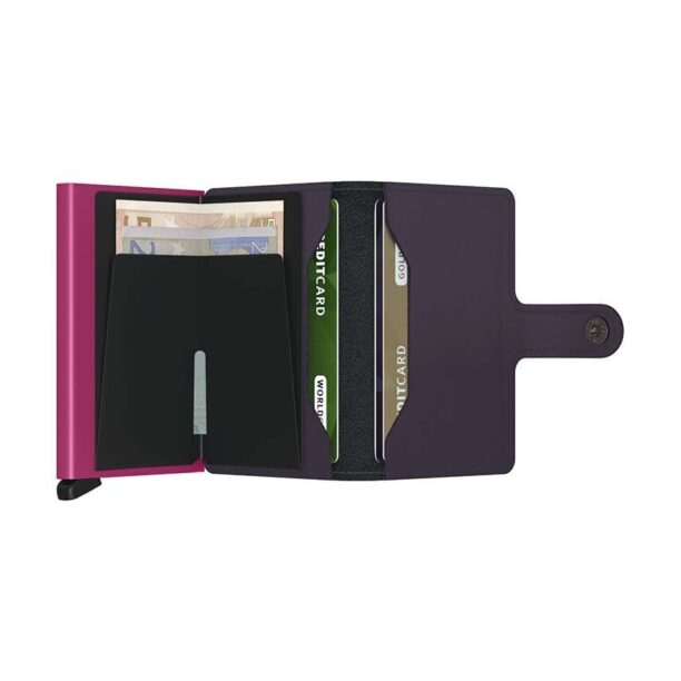 Secrid portofel de piele Miniwallet Matte Dark Purple-Fuchsia culoarea violet preţ