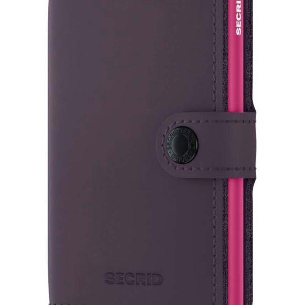 Secrid portofel de piele Miniwallet Matte Dark Purple-Fuchsia culoarea violet