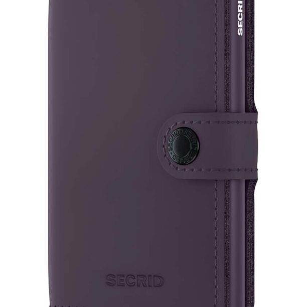 Secrid portofel de piele Miniwallet Matte Dark Purple culoarea violet