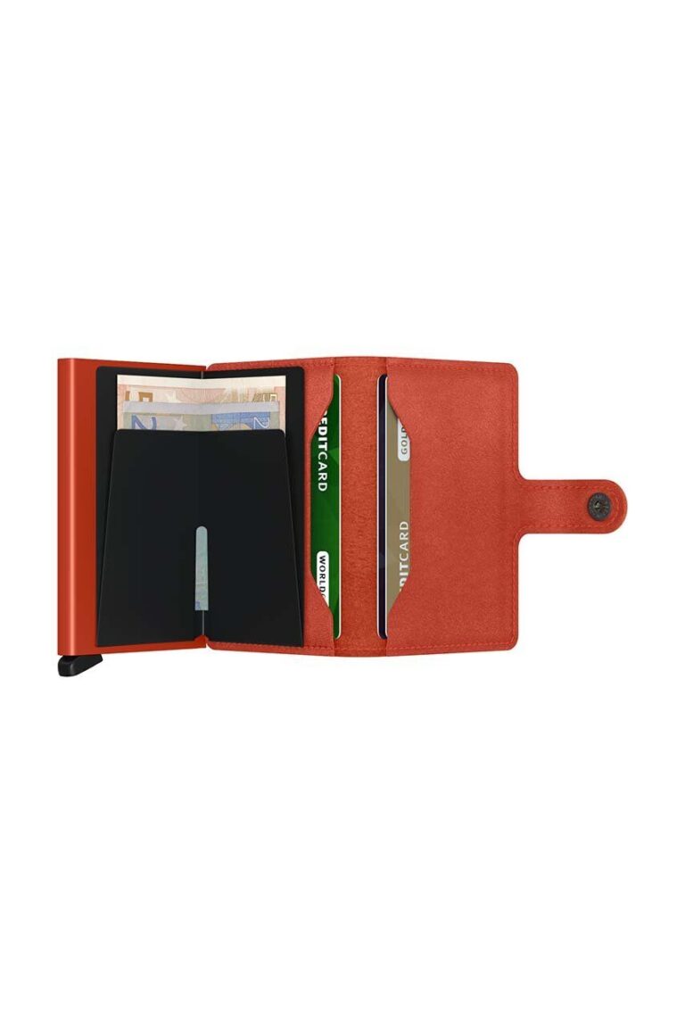 Secrid portofel de piele Miniwallet Original Orange culoarea portocaliu preţ