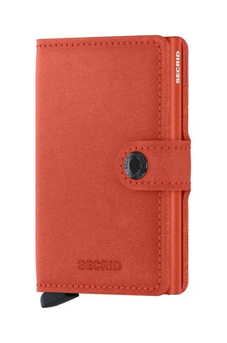 Secrid portofel de piele Miniwallet Original Orange culoarea portocaliu