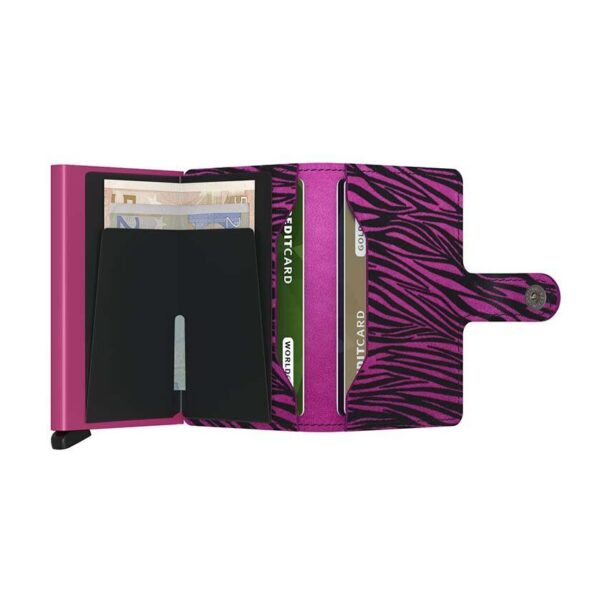 Secrid portofel de piele Miniwallet Zebra Fuchsia culoarea roz preţ