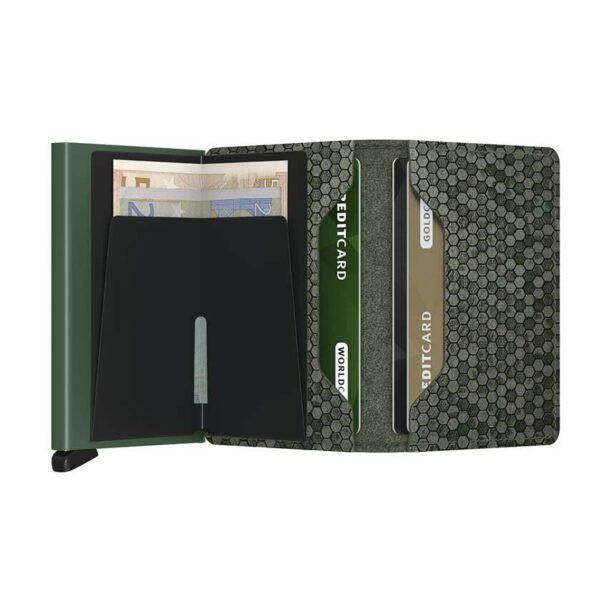 Secrid portofel de piele Slimwallet Hexagon Green culoarea verde preţ