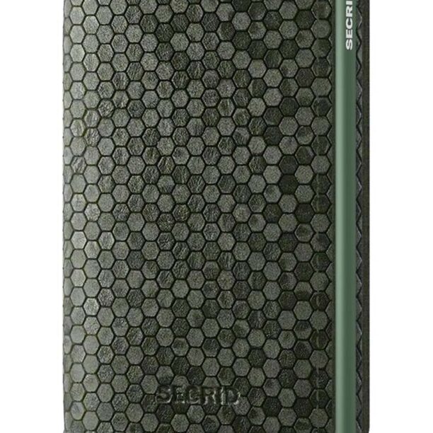 Secrid portofel de piele Slimwallet Hexagon Green culoarea verde