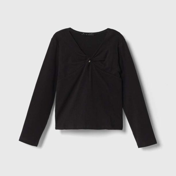 Sisley longsleeve copii culoarea negru