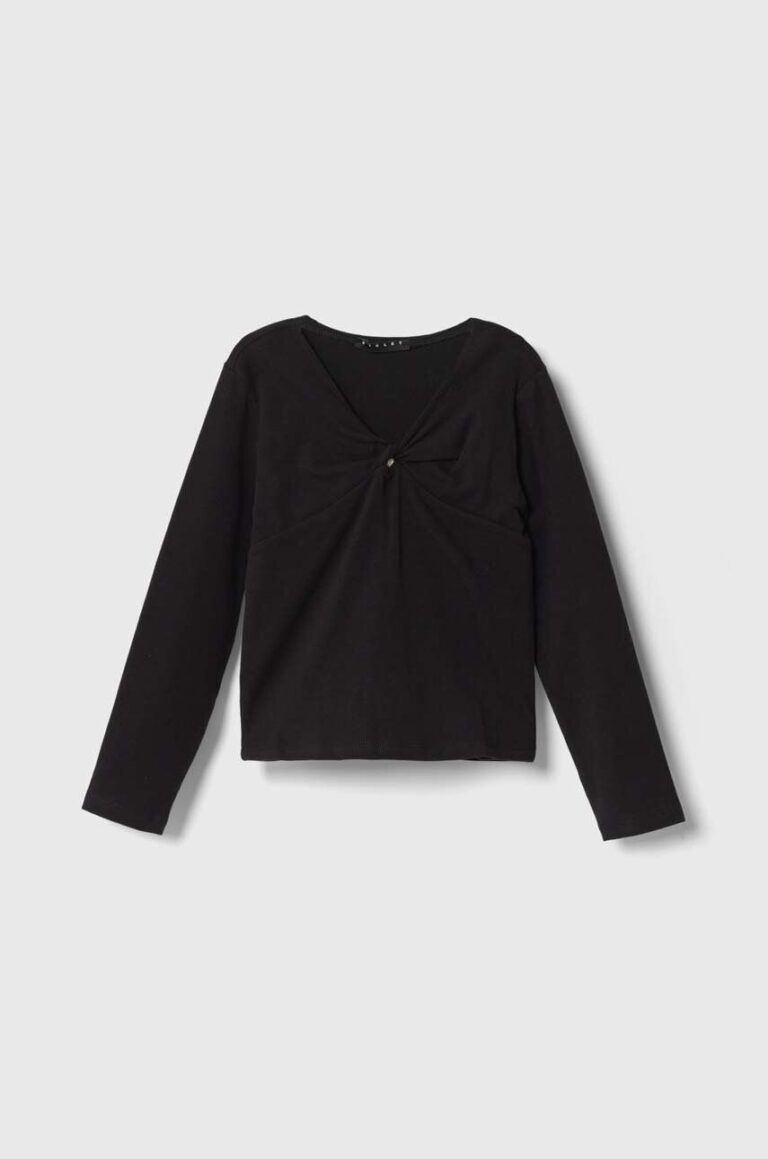 Sisley longsleeve copii culoarea negru