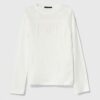 Sisley longsleeve din bumbac pentru copii culoarea alb