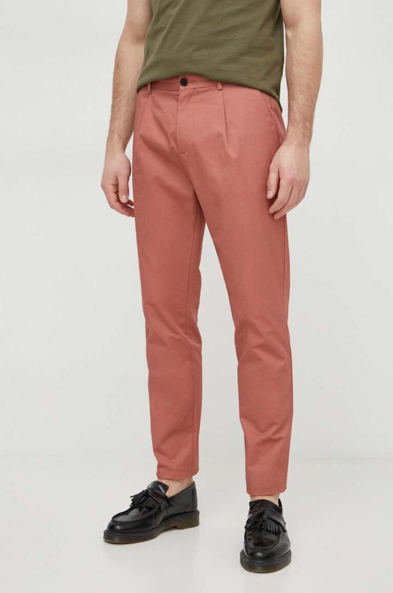 Sisley pantaloni de bumbac culoarea roz