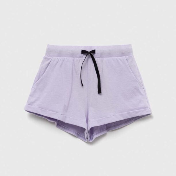 Sisley pantaloni scurți din bumbac pentru copii culoarea violet