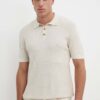 Sisley tricou polo din in culoarea bej