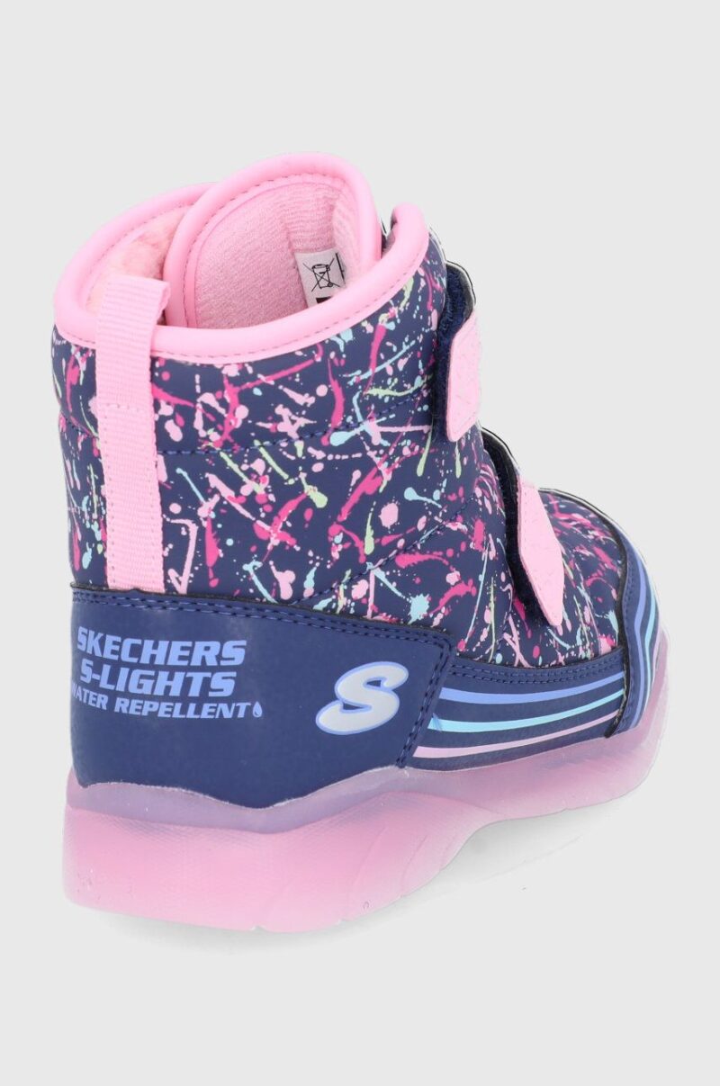 Skechers cizme de iarna copii culoarea albastru marin preţ