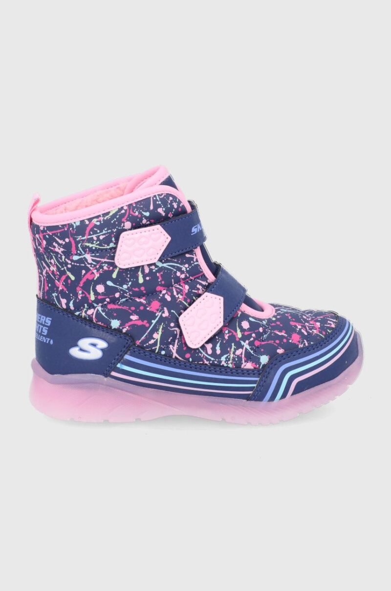 Skechers cizme de iarna copii culoarea albastru marin