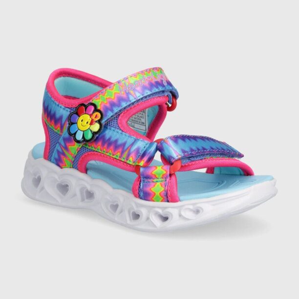 Skechers sandale copii HEART LIGHTS SANDALS MISS VIBRANT culoarea turcoaz