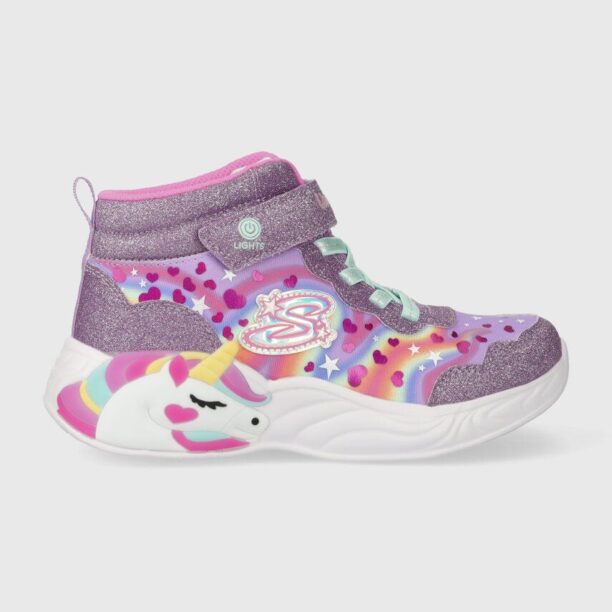 Skechers sneakers din piele UNICORN DREAMS culoarea violet