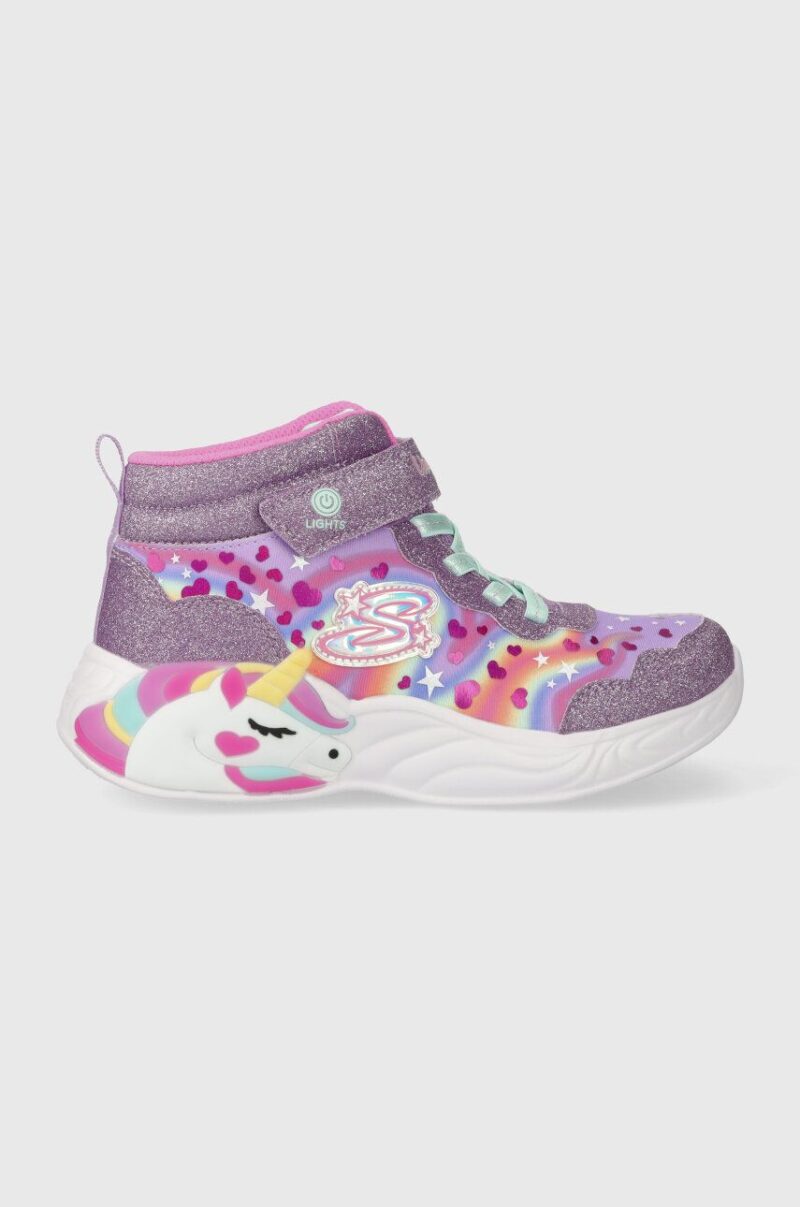 Skechers sneakers din piele UNICORN DREAMS culoarea violet