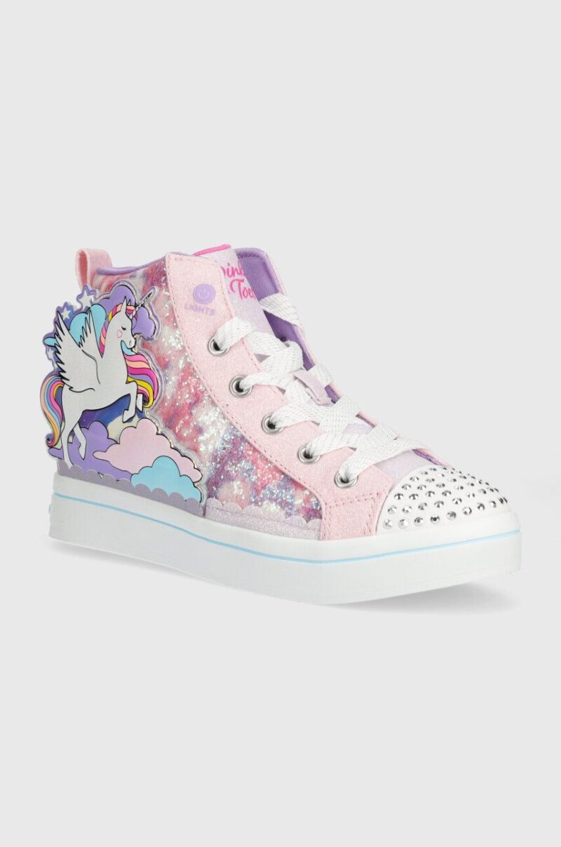 Skechers tenisi copii TWI-LITES 2.0 ENCHANTED UNICORN culoarea roz