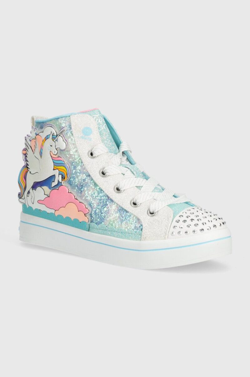 Skechers tenisi copii TWI-LITES 2.0 ENCHANTED UNICORN culoarea turcoaz