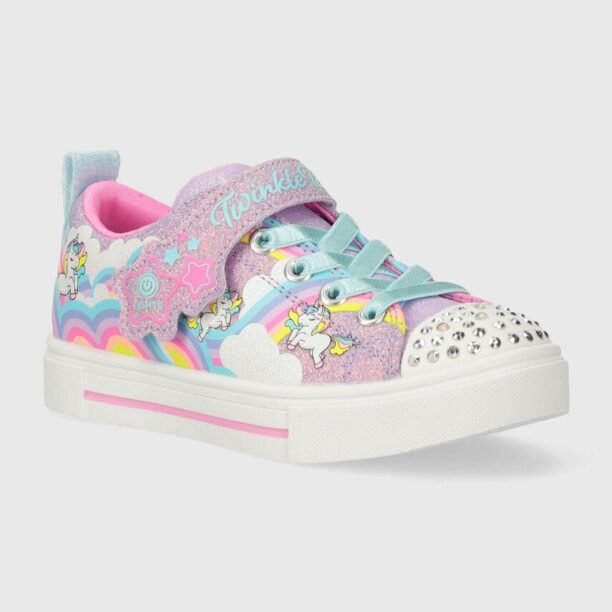 Skechers tenisi copii TWINKLE SPARKS JUMPIN CLOUDS culoarea violet