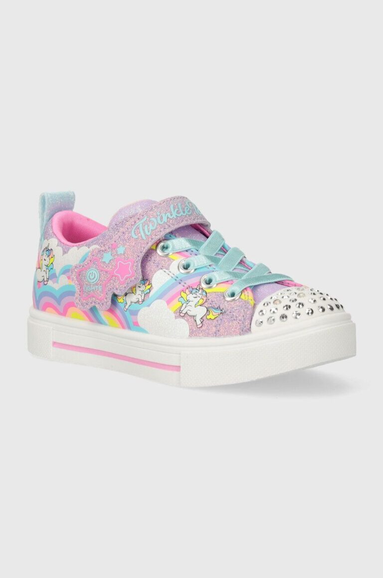 Skechers tenisi copii TWINKLE SPARKS JUMPIN CLOUDS culoarea violet