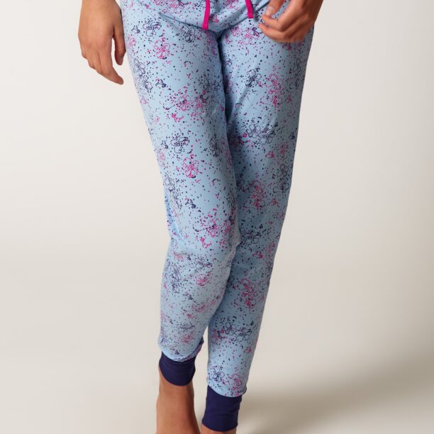 Skiny Pantaloni de pijama  bleumarin / albastru deschis / roz preţ