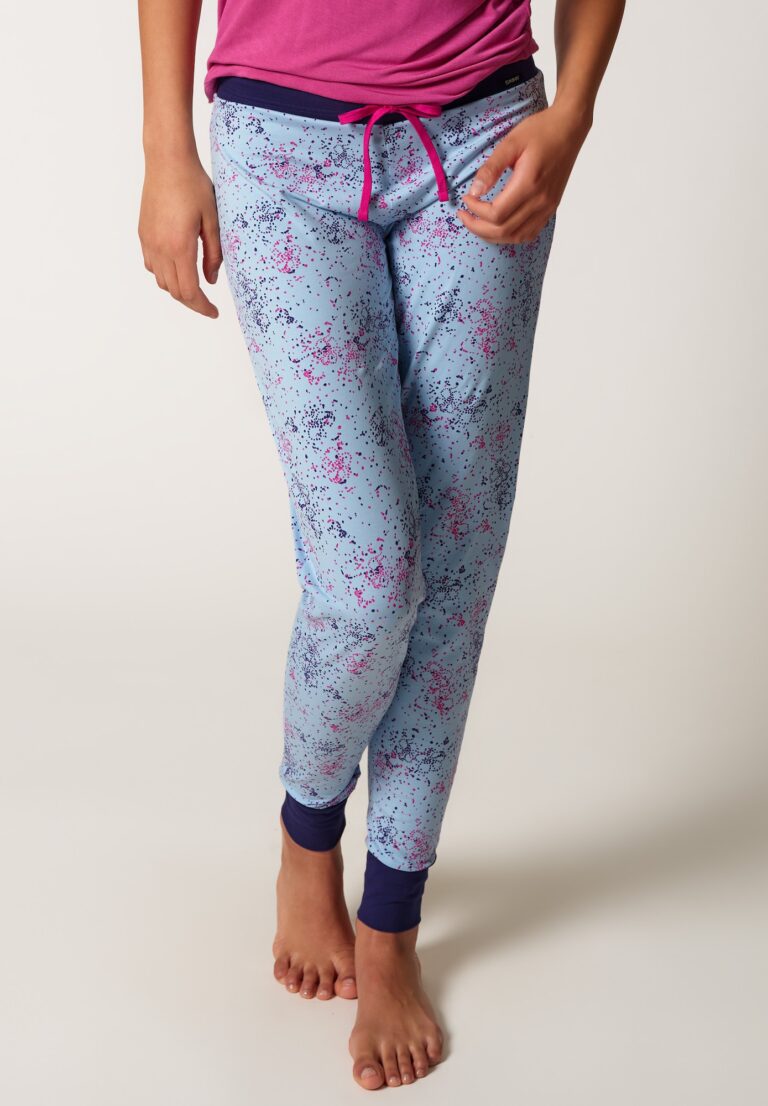 Skiny Pantaloni de pijama  bleumarin / albastru deschis / roz preţ