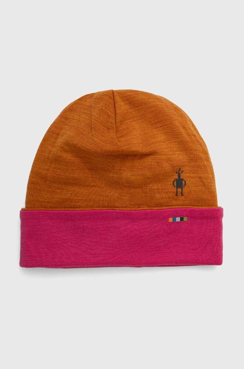 Smartwool beanie cu doua fete Thermal Merino Reversible culoarea portocaliu