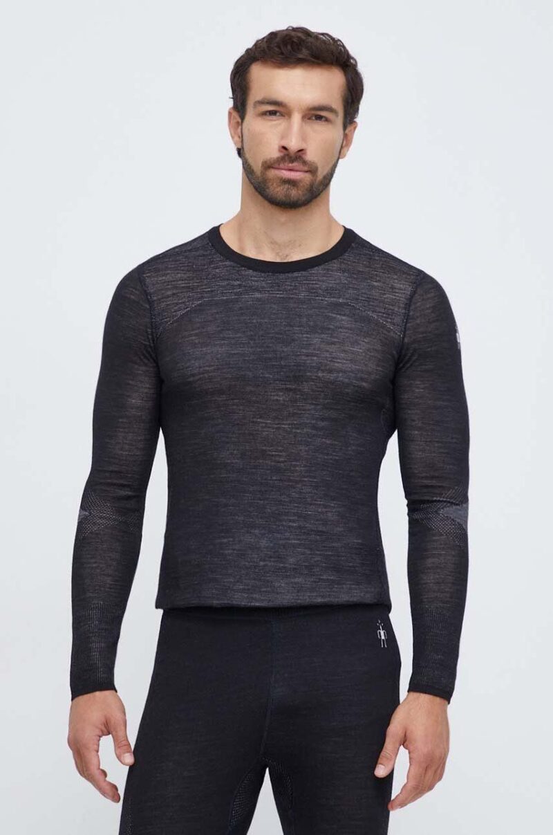 Smartwool longsleeve funcțional Intraknit Thermal Merino culoarea negru