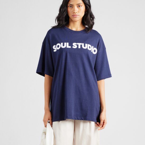 Smith&Soul Tricou  albastru marin / alb